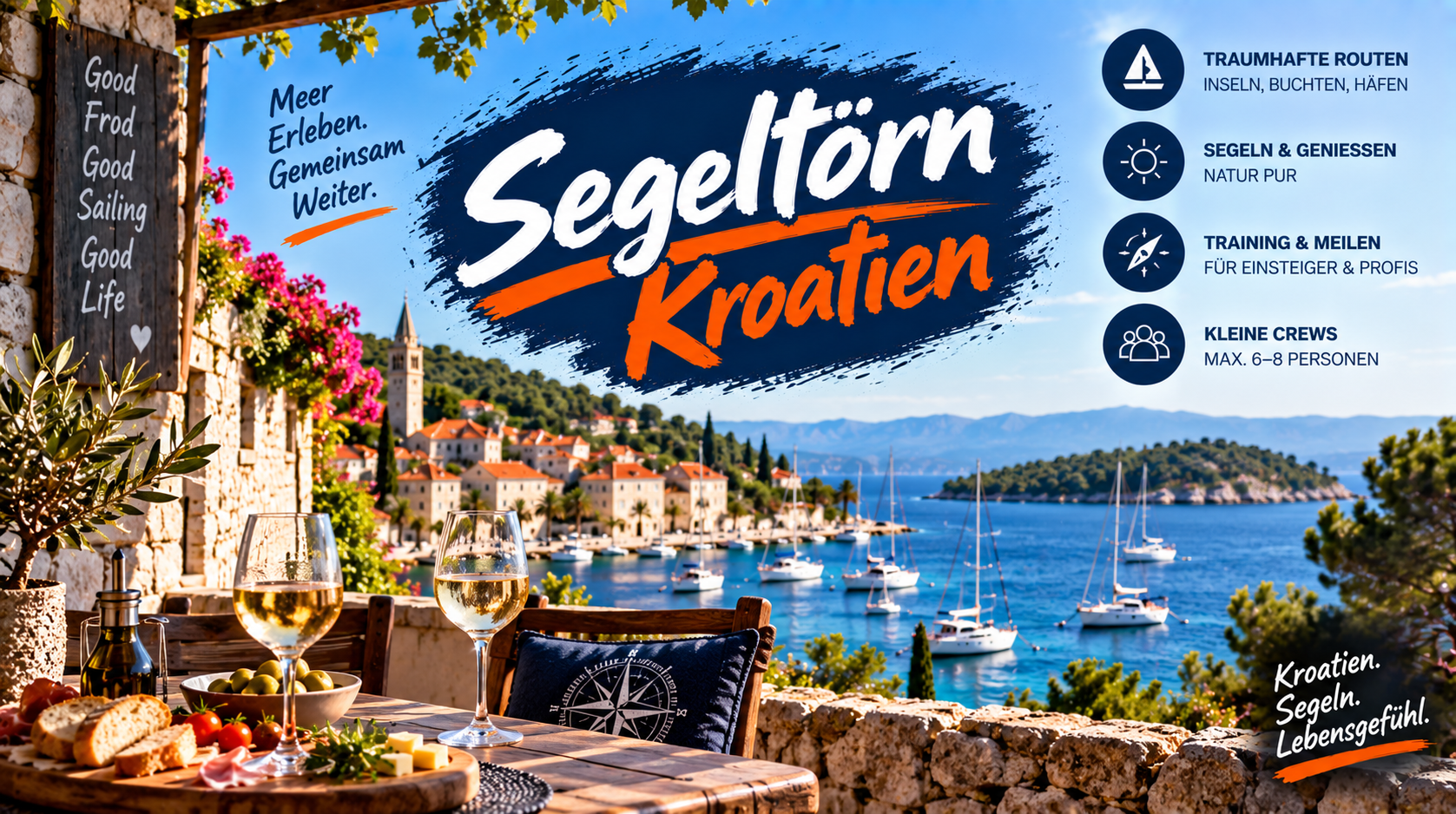 Segelreise Kroatien mit SKS Prüfungsvorbereitung