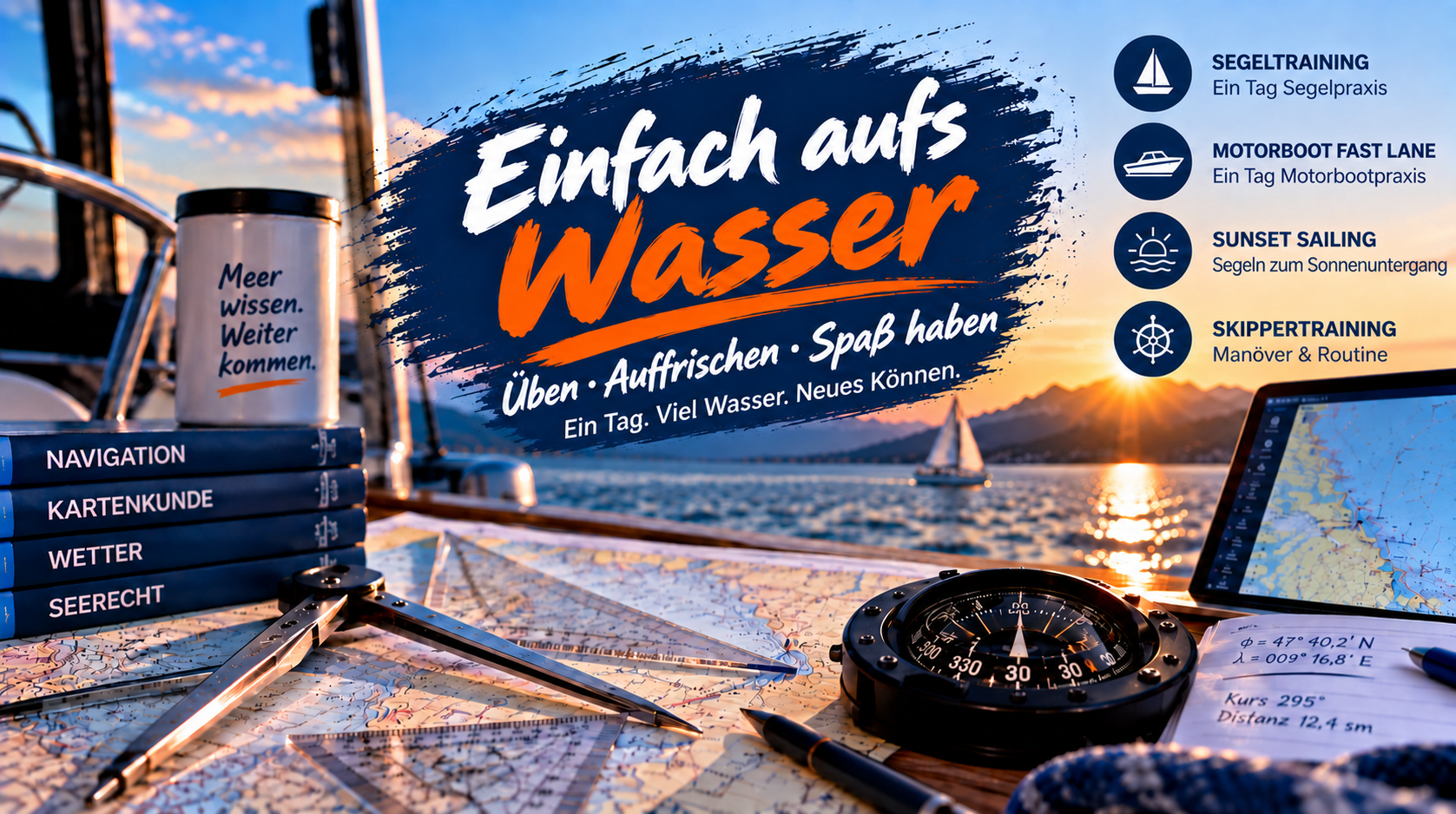 Motorboot üben · 2 Stunden Einzeltraining · flexible Termine